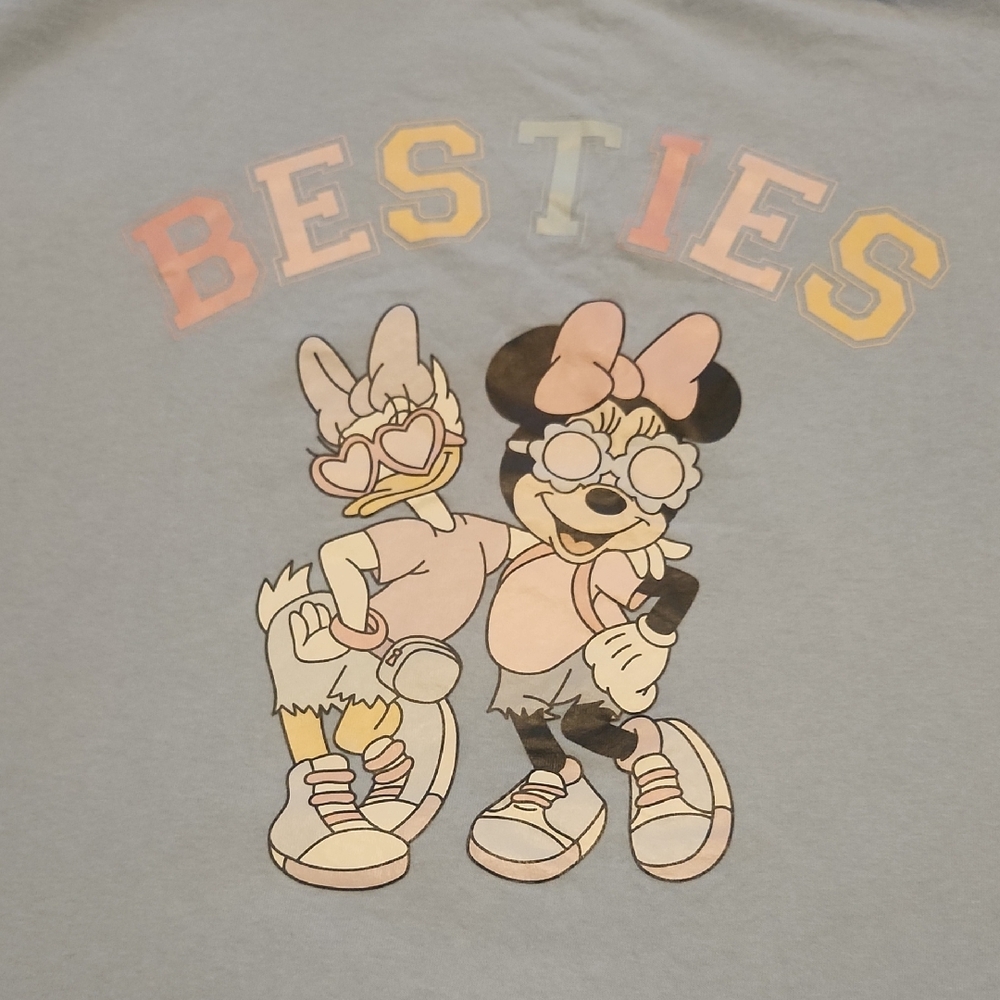 Custom BESTIES Daisy & Minnie Short-Sleeve Tee, Blue, Like New, 3XL